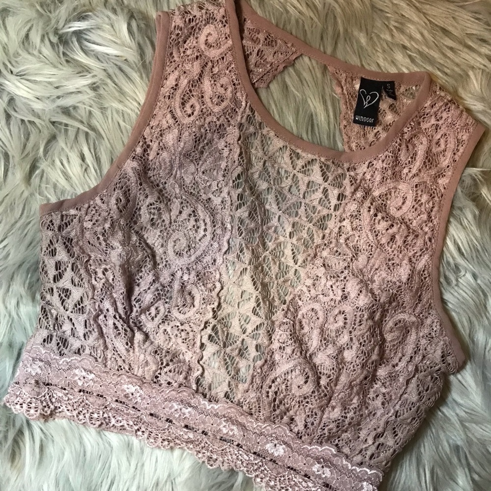 Windsor lace crop top